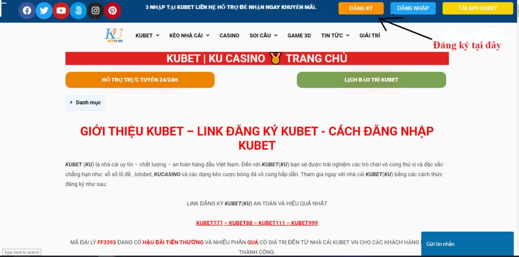 Hướng dẫn đăng ký Tài Khoản Kubet