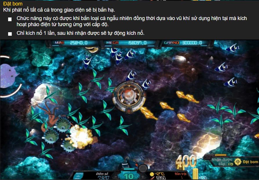 Đặt mìn trong game bắn cá