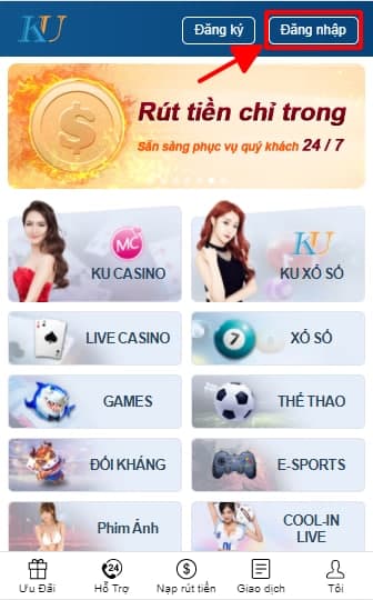 Đăng nhập kubet bằng điện thoại