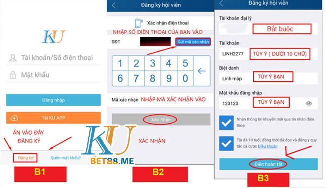 Các bước hướng dẫn đăng ký tại Kubet