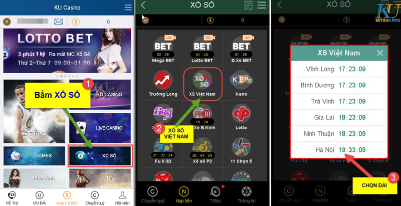 Cách chơi xổ số trên trang kubet888